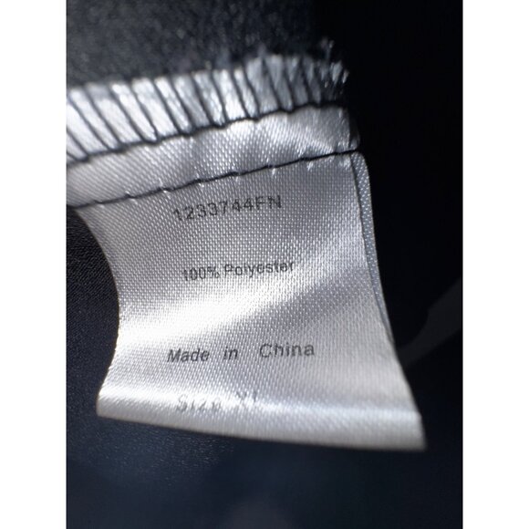 Fashion Nova Black Satin Long Sleeve Button-Up Blouse XL Goth Vampire Victorian - Picture 6 of 7